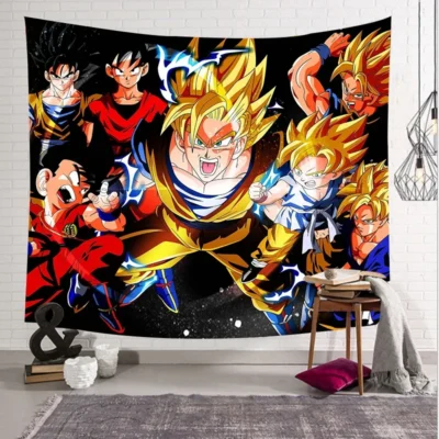 2024 New Dragon Ball Tapestry Hanging Party Photography Wall Hanging Goku Beach Room Decor Cloth Carpet 11 - Anime Tapestry UK Store