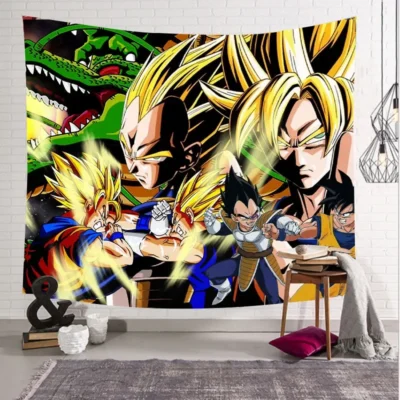 2024 New Dragon Ball Tapestry Hanging Party Photography Wall Hanging Goku Beach Room Decor Cloth Carpet 12 - Anime Tapestry UK Store