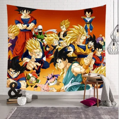 2024 New Dragon Ball Tapestry Hanging Party Photography Wall Hanging Goku Beach Room Decor Cloth Carpet 13 - Anime Tapestry UK Store