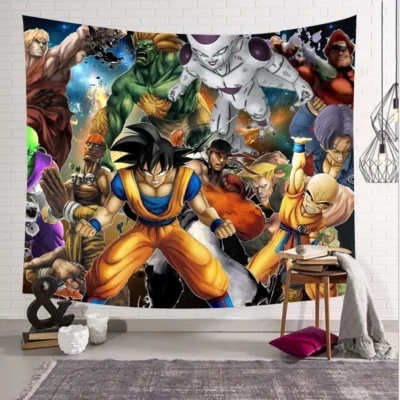 2024 New Dragon Ball Tapestry Hanging Party Photography Wall Hanging Goku Beach Room Decor Cloth Carpet 15 - Anime Tapestry UK Store