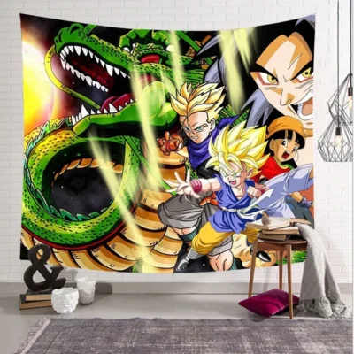 2024 New Dragon Ball Tapestry Hanging Party Photography Wall Hanging Goku Beach Room Decor Cloth Carpet 16 - Anime Tapestry UK Store