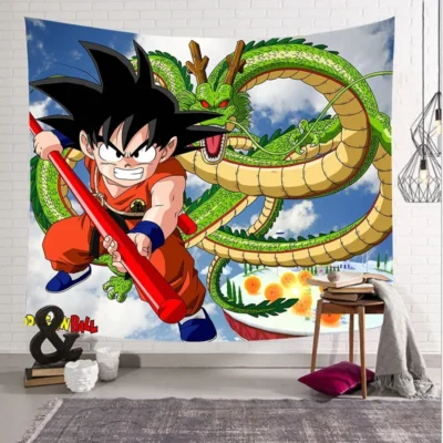 2024 New Dragon Ball Tapestry Hanging Party Photography Wall Hanging Goku Beach Room Decor Cloth Carpet 9 - Anime Tapestry UK Store