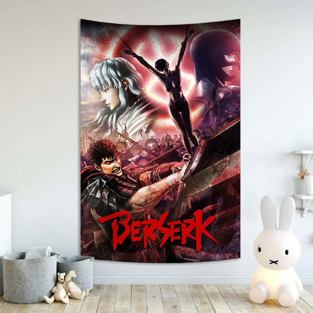 Anime Berserk Sacrifice Tapestry Hanging Printed Home Room Bar Cafe Aesthetic Art Wall Decor 2 - Anime Tapestry UK Store
