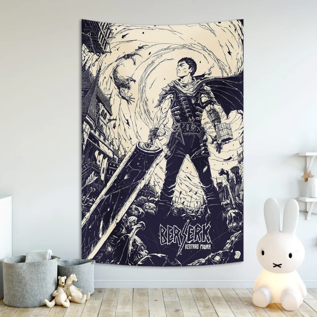 Anime Berserk Sacrifice Tapestry Hanging Printed Home Room Bar Cafe Aesthetic Art Wall Decor 3 - Anime Tapestry UK Store