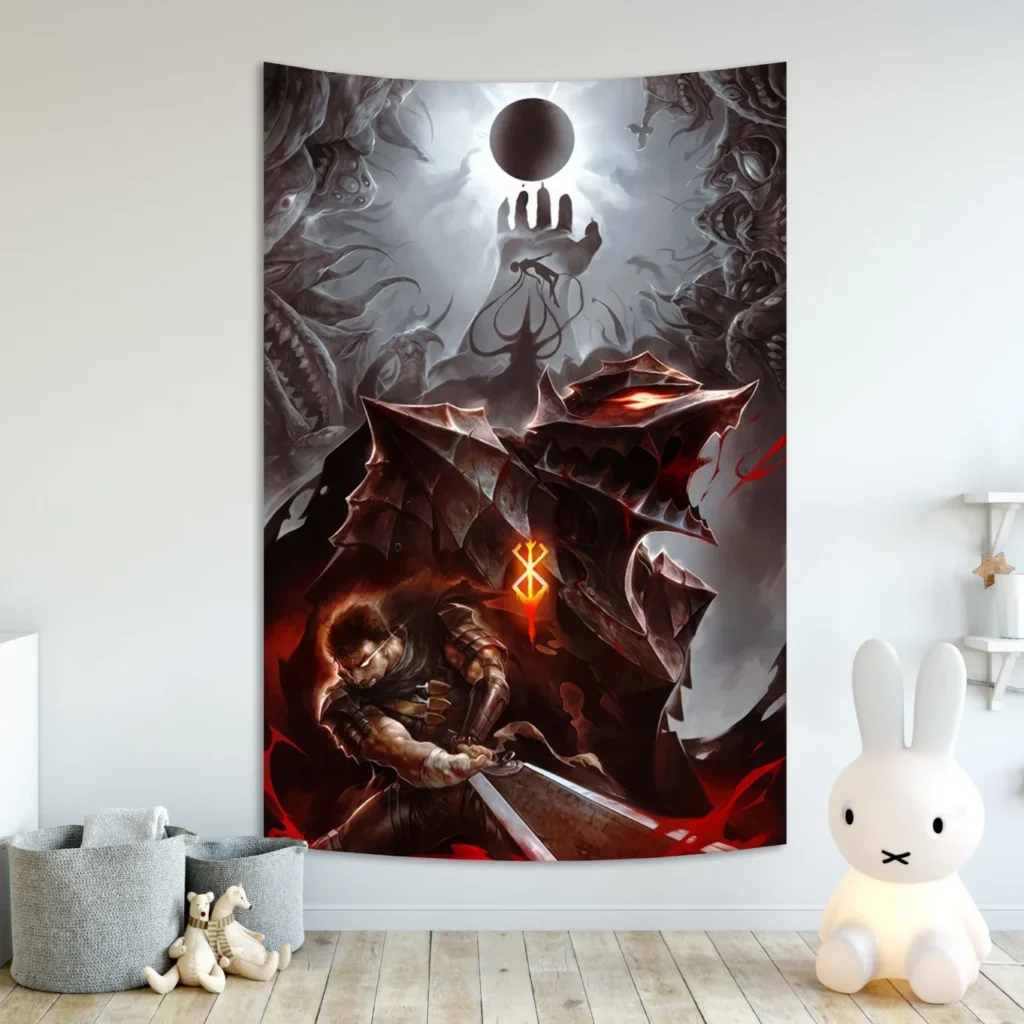 Anime Berserk Sacrifice Tapestry Hanging Printed Home Room Bar Cafe Aesthetic Art Wall Decor 5 - Anime Tapestry UK Store