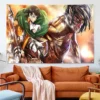 Anime Wall Art Tapestry Attack On Titan Fabric Heavy Cloth Background Design Hanging Picture Flag Room 4 - Anime Tapestry UK Store