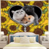 Cute Cat SunflowerZipperTapestryMC1 1200x - Anime Tapestry UK Store