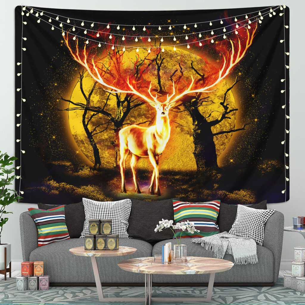 Deer Fire - Anime Tapestry UK Store