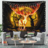Deer Fire MoonlightTapestryMC2 130x - Anime Tapestry UK Store