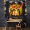 Deer Fire MoonlightTapestryMC 130x - Anime Tapestry UK Store
