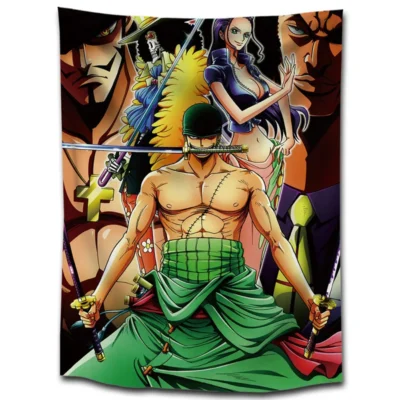 One Piece Anime poster Tapestry Wall Hanging 3D Printed Banner Flag Blanket Wall Cloth Bohemian Mandala 3 - Anime Tapestry UK Store
