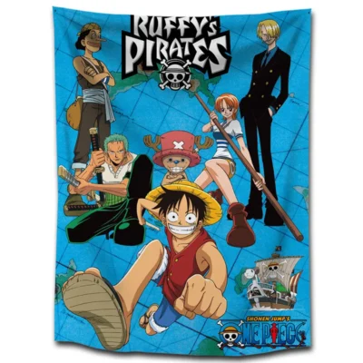 One Piece Anime poster Tapestry Wall Hanging 3D Printed Banner Flag Blanket Wall Cloth Bohemian Mandala 9 - Anime Tapestry UK Store