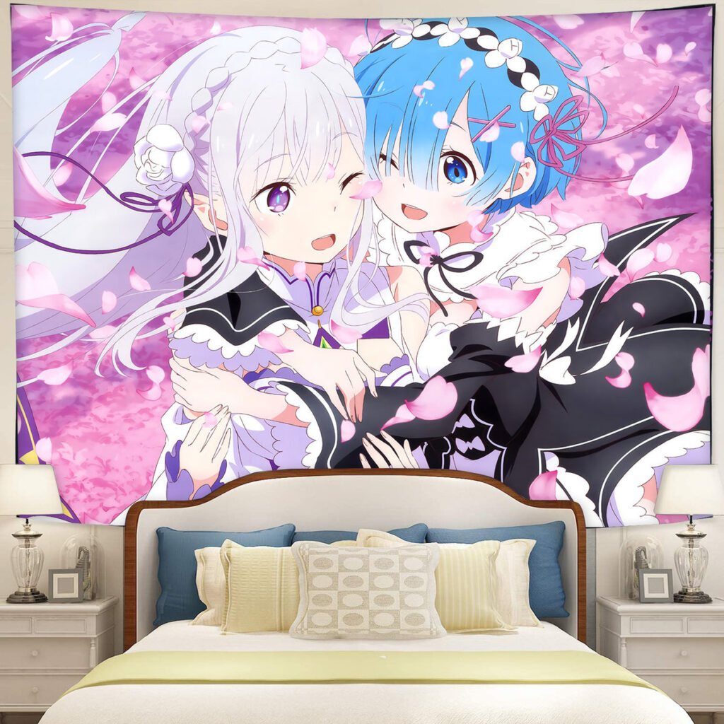 RamAndRemRezeroTapestryMC1 53aba1cf a6f3 4109 ac80 - Anime Tapestry UK Store