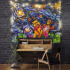 StarryNightWinneThePoohAndFriendsTapestryMC 130x - Anime Tapestry UK Store