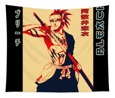 bleach renji abarai retro art anime fantasy anime transparent - Anime Tapestry UK Store