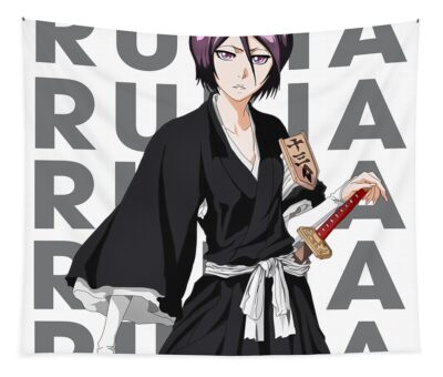 bleach retro name rukia kuchiki fantasy anime transparent - Anime Tapestry UK Store