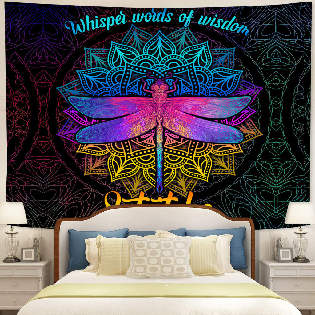 dragonfly mandala let it - Anime Tapestry UK Store