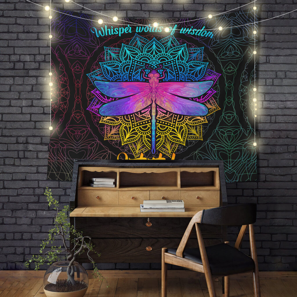 dragonfly mandala let it - Anime Tapestry UK Store
