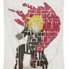 edward elric typography art inspirowl design - Anime Tapestry UK Store