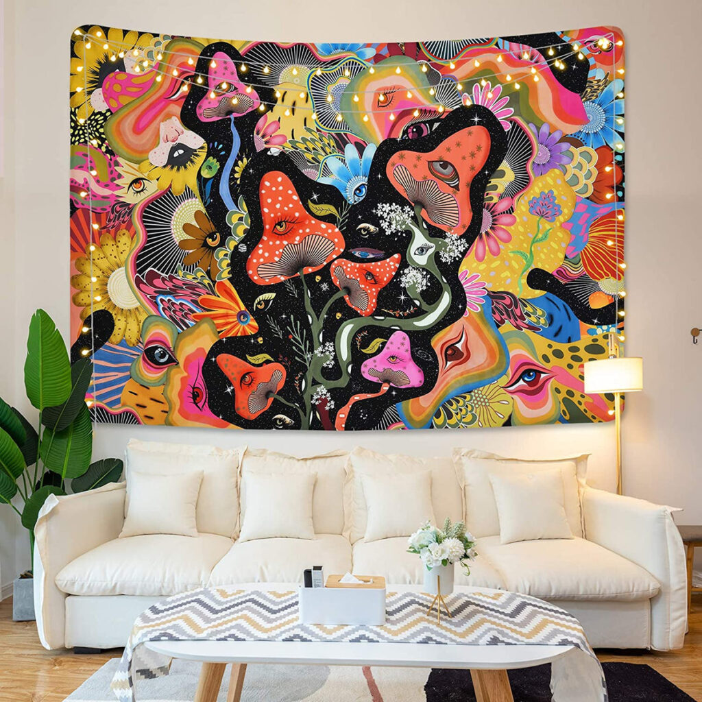 fantasy mushroom tapestry room decor - Anime Tapestry UK Store