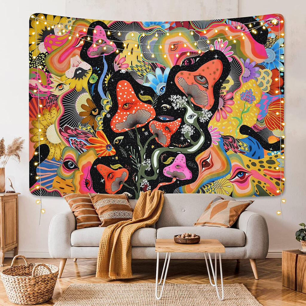 fantasy mushroom tapestry room decor - Anime Tapestry UK Store