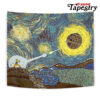 goku vs death star starry night tapestry twin 6570in 244 - Anime Tapestry UK Store