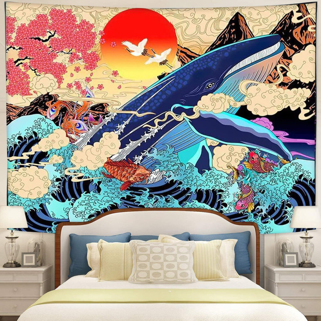 hokusai japanese tapestry room decor - Anime Tapestry UK Store