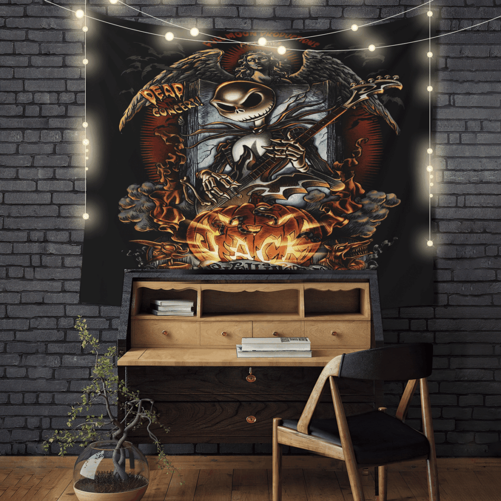 jack skellington rock nightmare before christmas tapestry room decor - Anime Tapestry UK Store