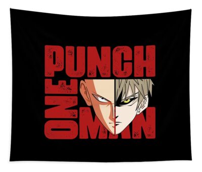 one punch man saitama genos synergy udin power transparent - Anime Tapestry UK Store