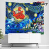 porco rosso starry night studio ghibli tapestry twin 6570in 234 - Anime Tapestry UK Store