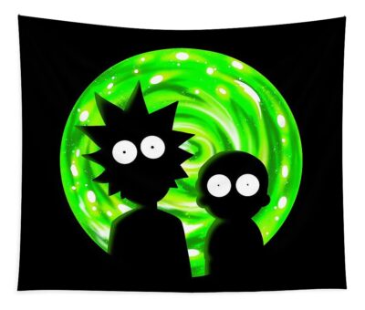 rick and morty silhouette samuel whitton - Anime Tapestry UK Store