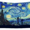 rick and morty starry night van gogh linyan chen - Anime Tapestry UK Store