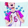 tendou satori blue butterfly haikyuu white ian - Anime Tapestry UK Store