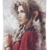 tifa final fantasy remake pen demic - Anime Tapestry UK Store