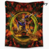 trippy burning gundam tapestry twin 6570in 291 - Anime Tapestry UK Store