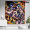 trippy jotaro kujo jojos bizarre adventure tapestry twin 6570in 762 - Anime Tapestry UK Store