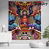trippy monkey d luffy one piece tapestry twin 6570in 185 - Anime Tapestry UK Store