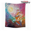 trippy ultra instinct goku dragon ball z tapestry twin 6570in 627 - Anime Tapestry UK Store
